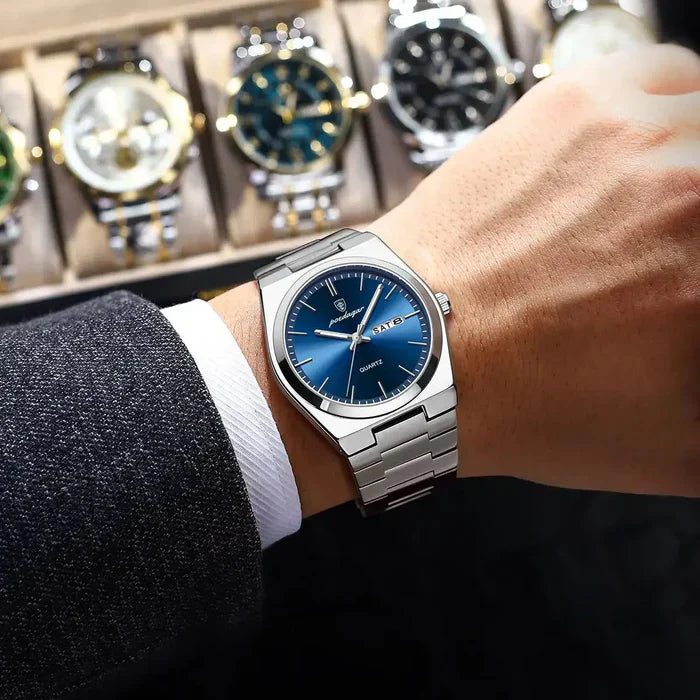 Montre Homme Poedagar + portefeuille cadeau