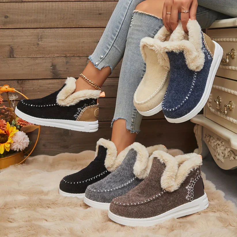 Bottes d'Hiver pour Femmes avec Doublure en Peluche