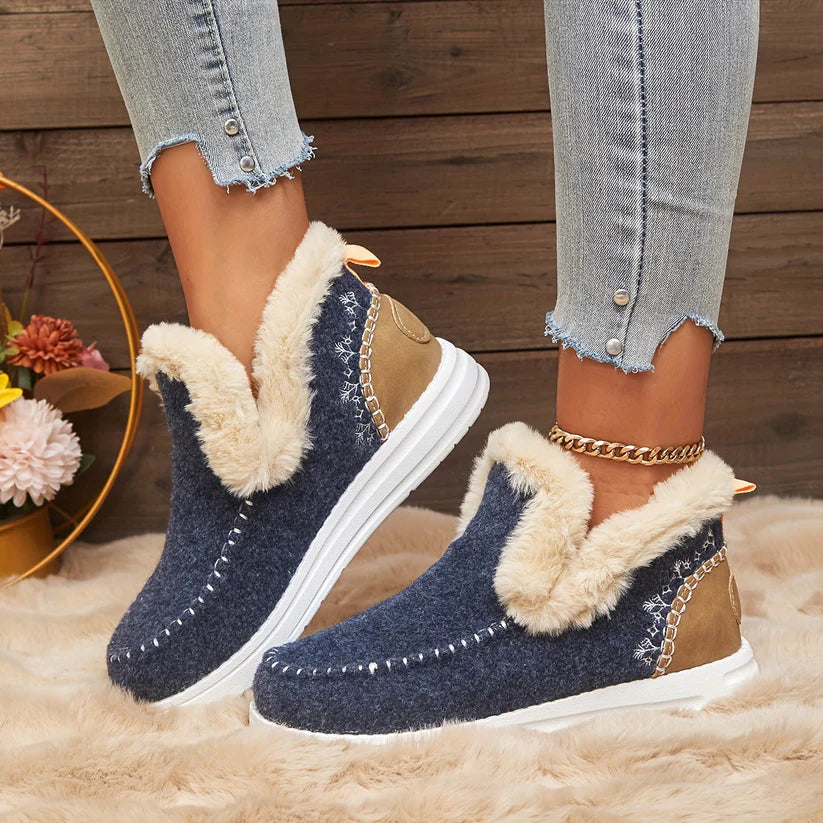 Bottes d'Hiver pour Femmes avec Doublure en Peluche