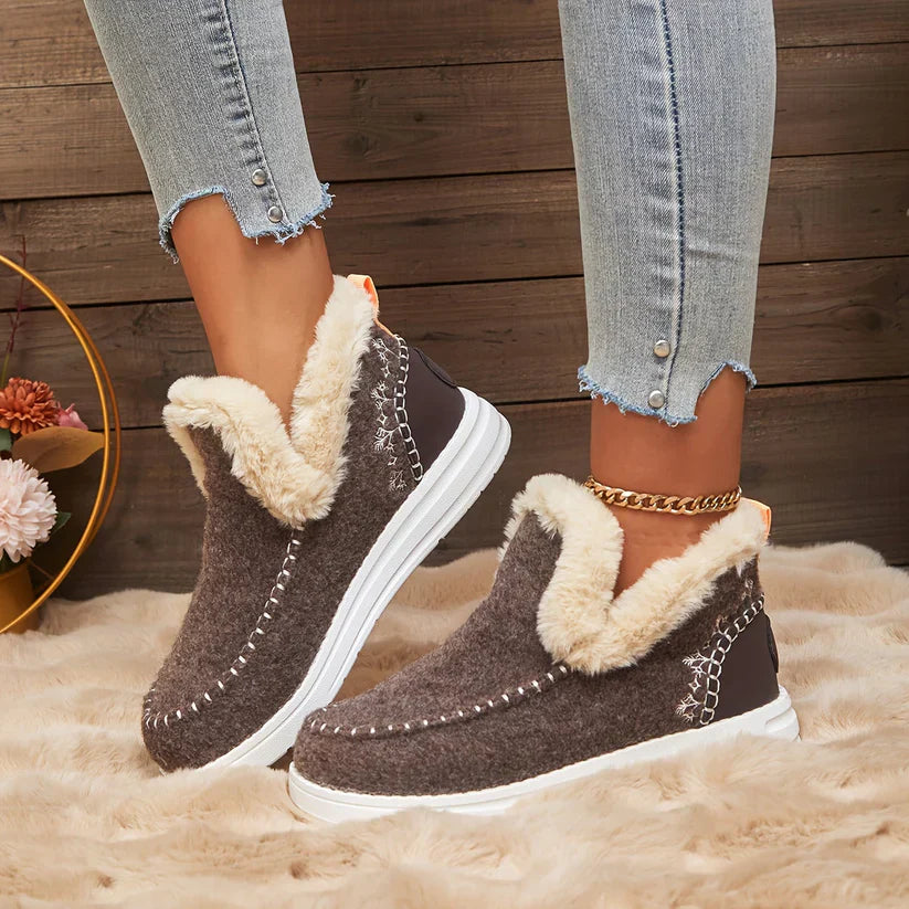 Bottes d'Hiver pour Femmes avec Doublure en Peluche