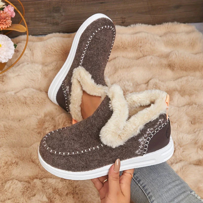 Bottes d'Hiver pour Femmes avec Doublure en Peluche