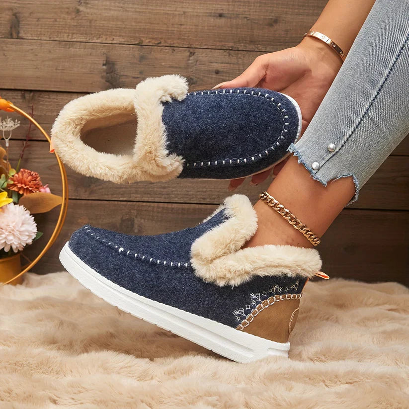 Bottes d'Hiver pour Femmes avec Doublure en Peluche