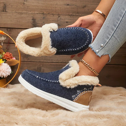 Bottes d'Hiver pour Femmes avec Doublure en Peluche